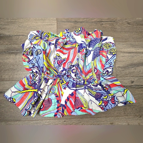 by Anthropolgie Diana Ruffled Tube Top Colorful Funky Fun Size Medium - Picture 2 of 10